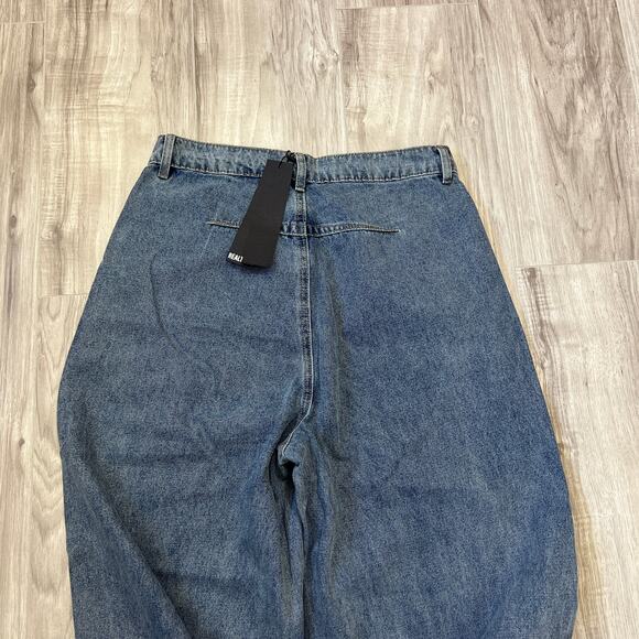 Realtakai Upside Down Wide Leg Blue Denim Jeans Size L - Picture 9 of 9